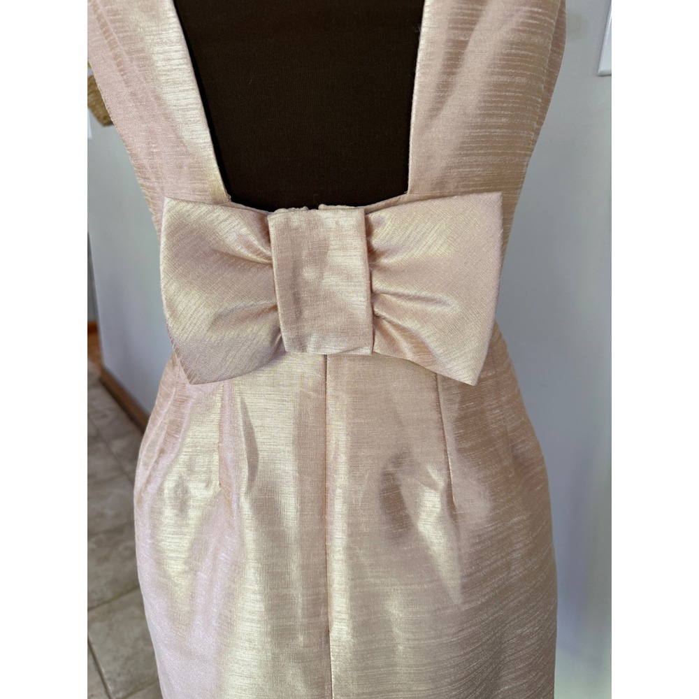 Alfred Sung Pearl Pink Bow Back Dupioni Cocktail Dress D522 Womens 10 event - Picture 5 of 10